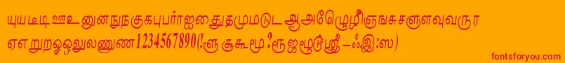 フォントNaliniRegular – オレンジの背景に赤い文字