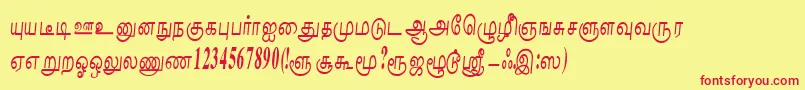NaliniRegular Font – Red Fonts on Yellow Background