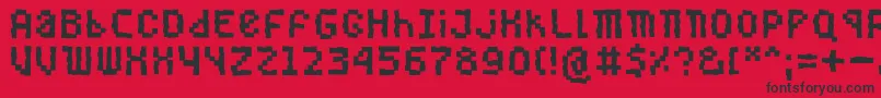 Buggedbit Font – Black Fonts on Red Background