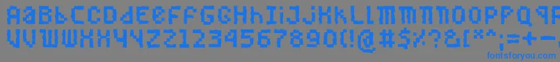 Fonte Buggedbit – fontes azuis em um fundo cinza