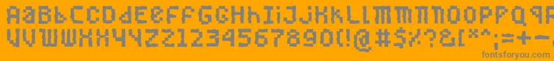 Buggedbit Font – Gray Fonts on Orange Background