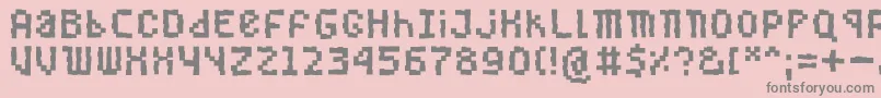Buggedbit Font – Gray Fonts on Pink Background