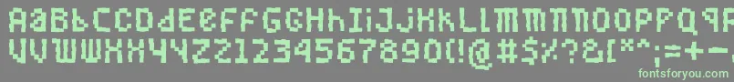 Buggedbit Font – Green Fonts on Gray Background