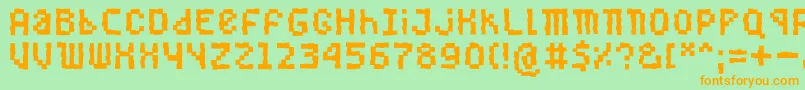 Buggedbit Font – Orange Fonts on Green Background