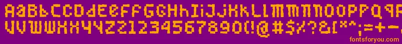 Buggedbit Font – Orange Fonts on Purple Background