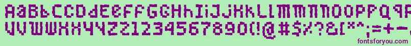 Шрифт Buggedbit – фиолетовые шрифты на зелёном фоне
