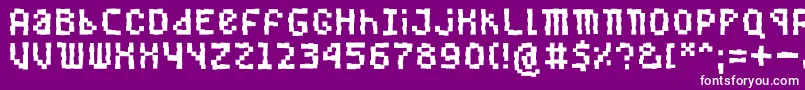 Buggedbit Font – White Fonts on Purple Background