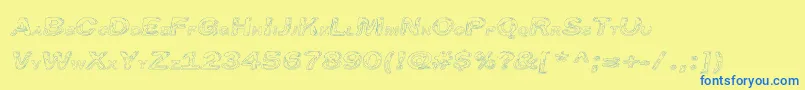 LineEtch Font – Blue Fonts on Yellow Background