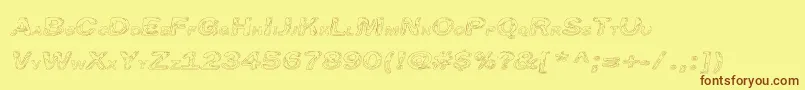 LineEtch-Schriftart – Braune Schriften auf gelbem Hintergrund