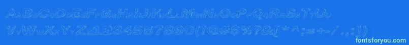 LineEtch-Schriftart – Grüne Schriften auf blauem Hintergrund