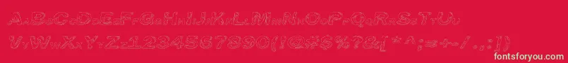 LineEtch Font – Green Fonts on Red Background