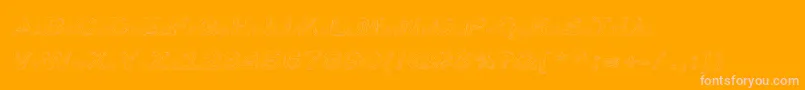 LineEtch-Schriftart – Rosa Schriften auf orangefarbenem Hintergrund