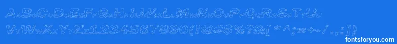 LineEtch-Schriftart – Weiße Schriften auf blauem Hintergrund