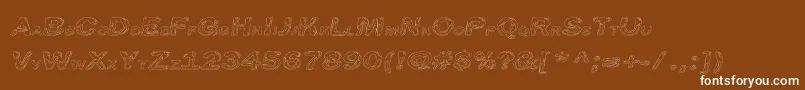 LineEtch-Schriftart – Weiße Schriften auf braunem Hintergrund