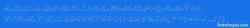 LineEtch-Schriftart – Gelbe Schriften auf blauem Hintergrund