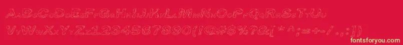 LineEtch-Schriftart – Gelbe Schriften auf rotem Hintergrund