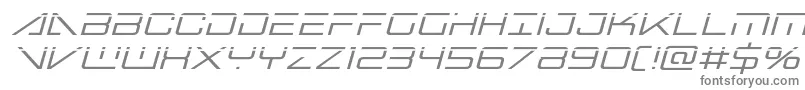 Bansheepilotlaserital-fontti – harmaat kirjasimet valkoisella taustalla