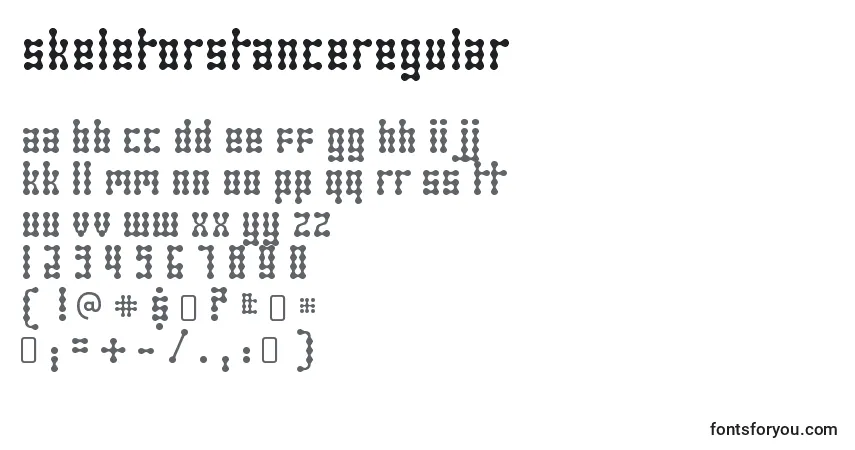 Schriftart SkeletorstanceRegular – Alphabet, Zahlen, spezielle Symbole
