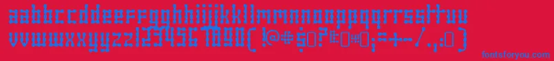 fuente SkeletorstanceRegular – Fuentes Azules Sobre Fondo Rojo