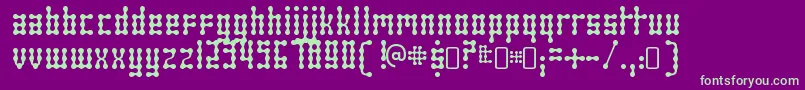 SkeletorstanceRegular Font – Green Fonts on Purple Background