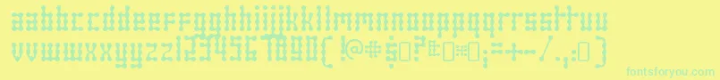 SkeletorstanceRegular Font – Green Fonts on Yellow Background
