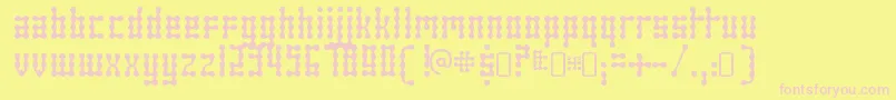 fuente SkeletorstanceRegular – Fuentes Rosadas Sobre Fondo Amarillo
