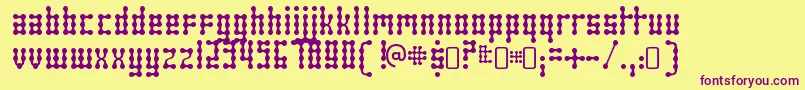 SkeletorstanceRegular Font – Purple Fonts on Yellow Background