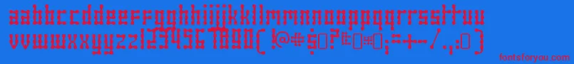 SkeletorstanceRegular Font – Red Fonts on Blue Background