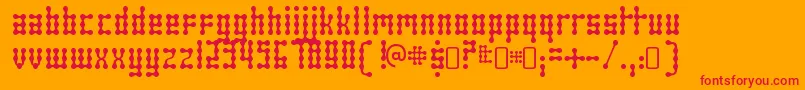 SkeletorstanceRegular Font – Red Fonts on Orange Background