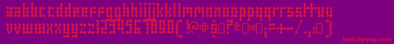 SkeletorstanceRegular Font – Red Fonts on Purple Background