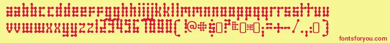 SkeletorstanceRegular Font – Red Fonts on Yellow Background