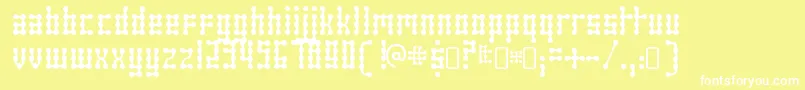 SkeletorstanceRegular Font – White Fonts on Yellow Background