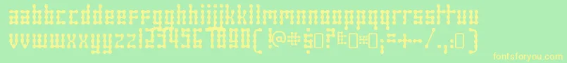 SkeletorstanceRegular Font – Yellow Fonts on Green Background