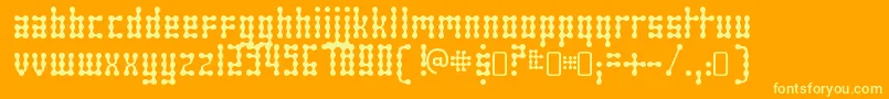 SkeletorstanceRegular Font – Yellow Fonts on Orange Background