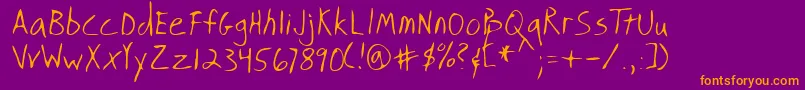 Lehn219 Font – Orange Fonts on Purple Background