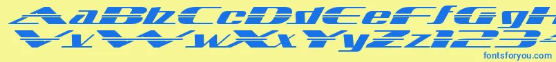 Sandoval ffy-Schriftart – Blaue Schriften auf gelbem Hintergrund
