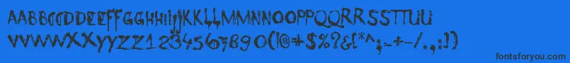 DkNyctophobia Font – Black Fonts on Blue Background