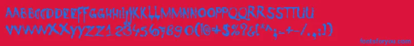DkNyctophobia Font – Blue Fonts on Red Background