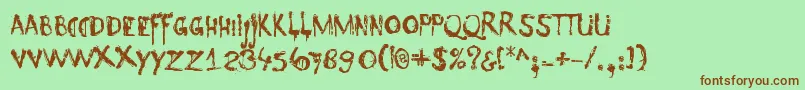 DkNyctophobia Font – Brown Fonts on Green Background