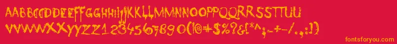 DkNyctophobia Font – Orange Fonts on Red Background