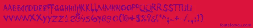 DkNyctophobia Font – Purple Fonts on Red Background