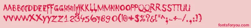 DkNyctophobia Font – Red Fonts on Pink Background