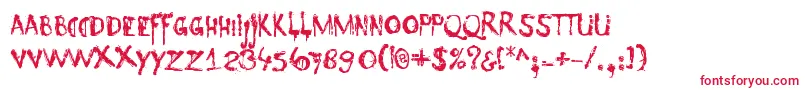 DkNyctophobia Font – Red Fonts on White Background