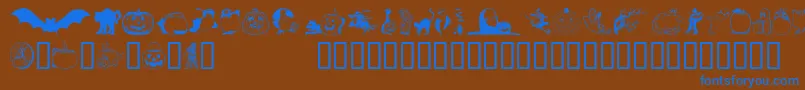 HelloweenVersion2 Font – Blue Fonts on Brown Background