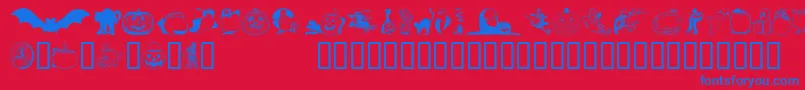 HelloweenVersion2 Font – Blue Fonts on Red Background
