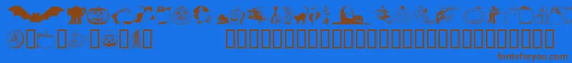 HelloweenVersion2 Font – Brown Fonts on Blue Background