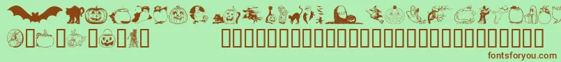 HelloweenVersion2 Font – Brown Fonts on Green Background