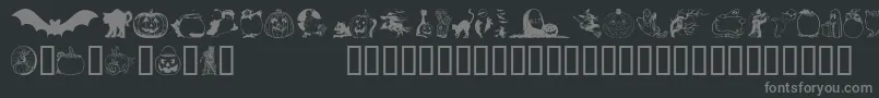 Fonte HelloweenVersion2 – fontes cinzas em um fundo preto