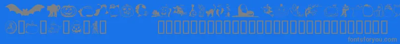 Weitere Informationen zur HelloweenVersion2-Schriftart HelloweenVersion2-Schriftart – Graue Schriften auf blauem Hintergrund