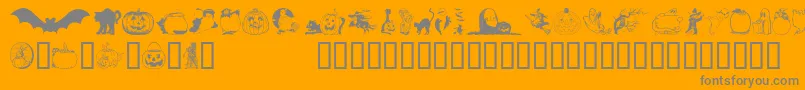 フォントHelloweenVersion2 – オレンジの背景に灰色の文字